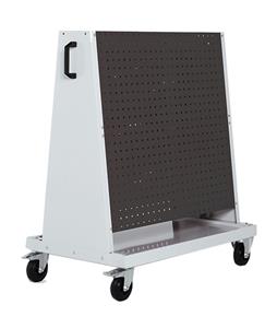 Bott workshop tool board trolley with 4 perfo panel tool boards. 1600mm high x 1000mm wide x 650mm deep. Panels fit vertically or at an incline.   Supplied with 2 x fixed & 2 x swivel/braked 125mm castors. ... Bott PerfoTool Trollies | Mobile Shadow Boards | Mobile Tool Storage